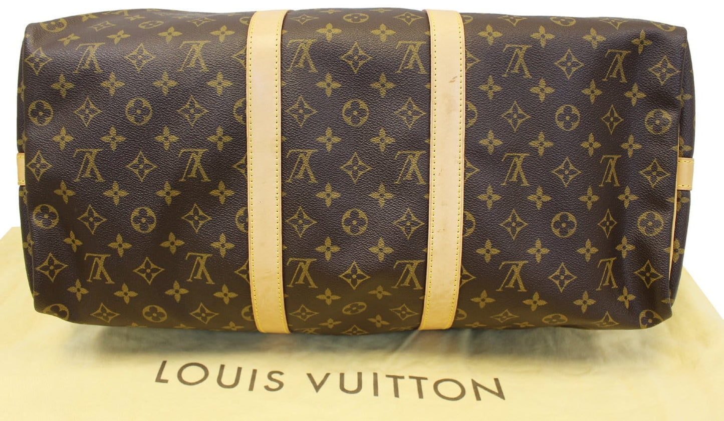 LOUIS VUITTON Monogram Canvas Keepall 50 Bandouliere Travel Bag