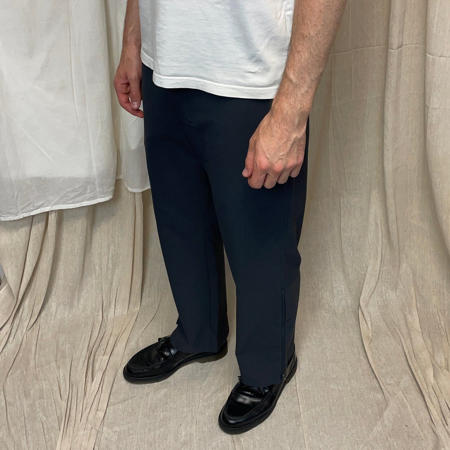 Prada Sport Grey 00s Technical Nylon Straight Leg Tro r
