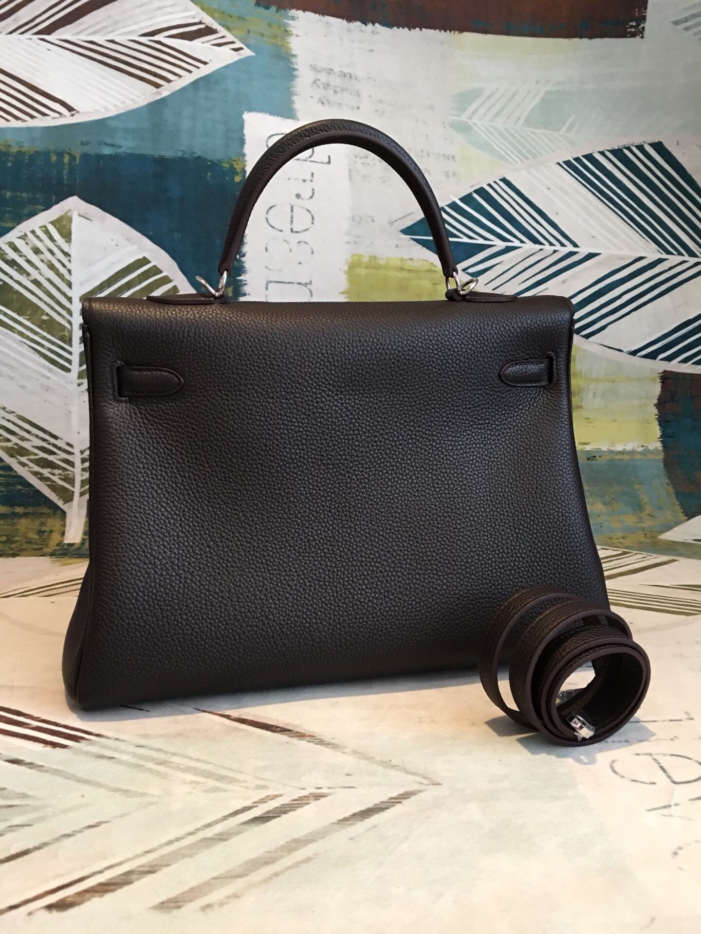 Top Quality Kelly Retourne Black Togo PallaTop Qualityum Hardware For Women 11.2 inches/ 28 cm
