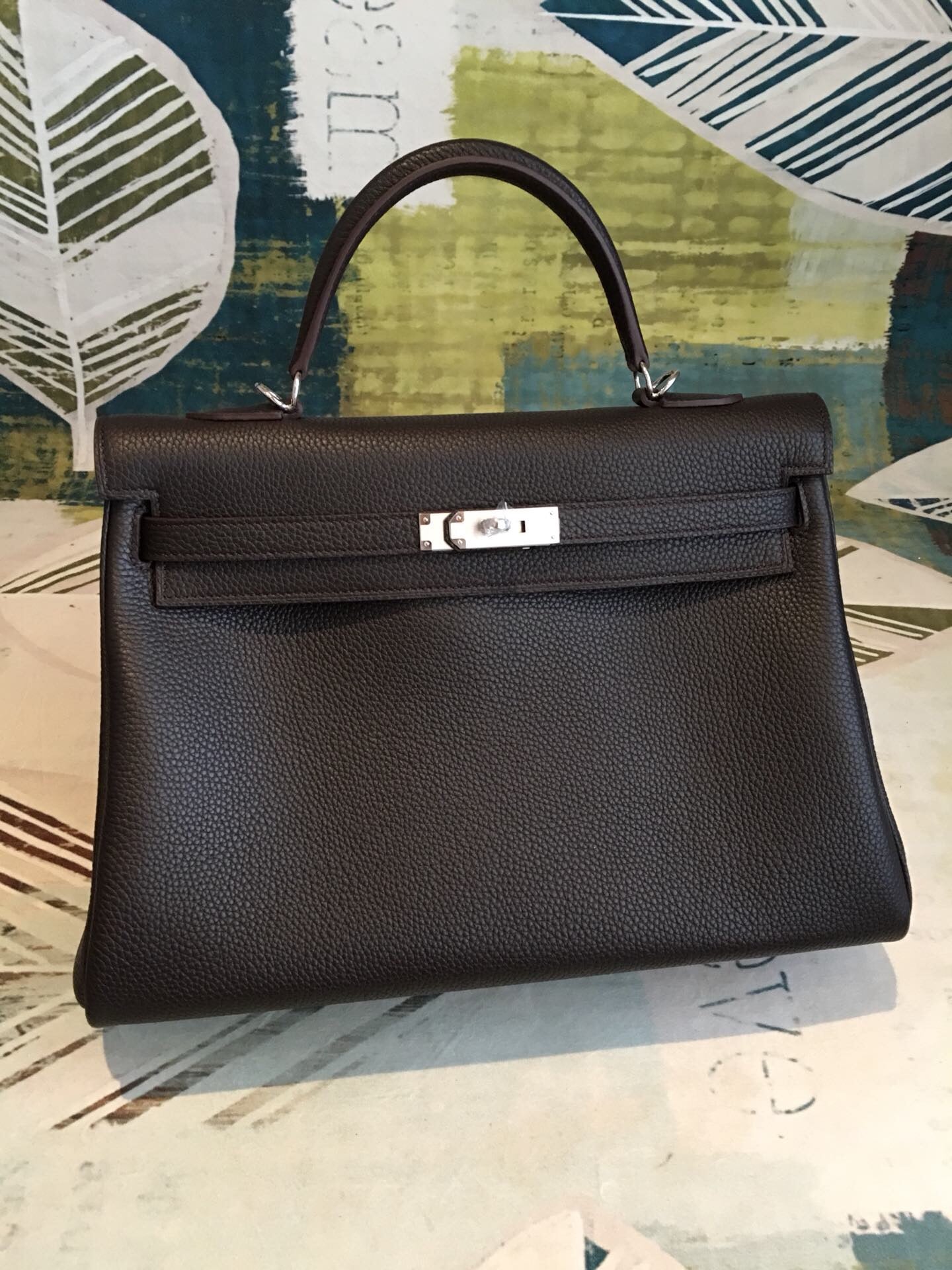 Top Quality Kelly Retourne Black Togo PallaTop Qualityum Hardware For Women 11.2 inches/ 28 cm