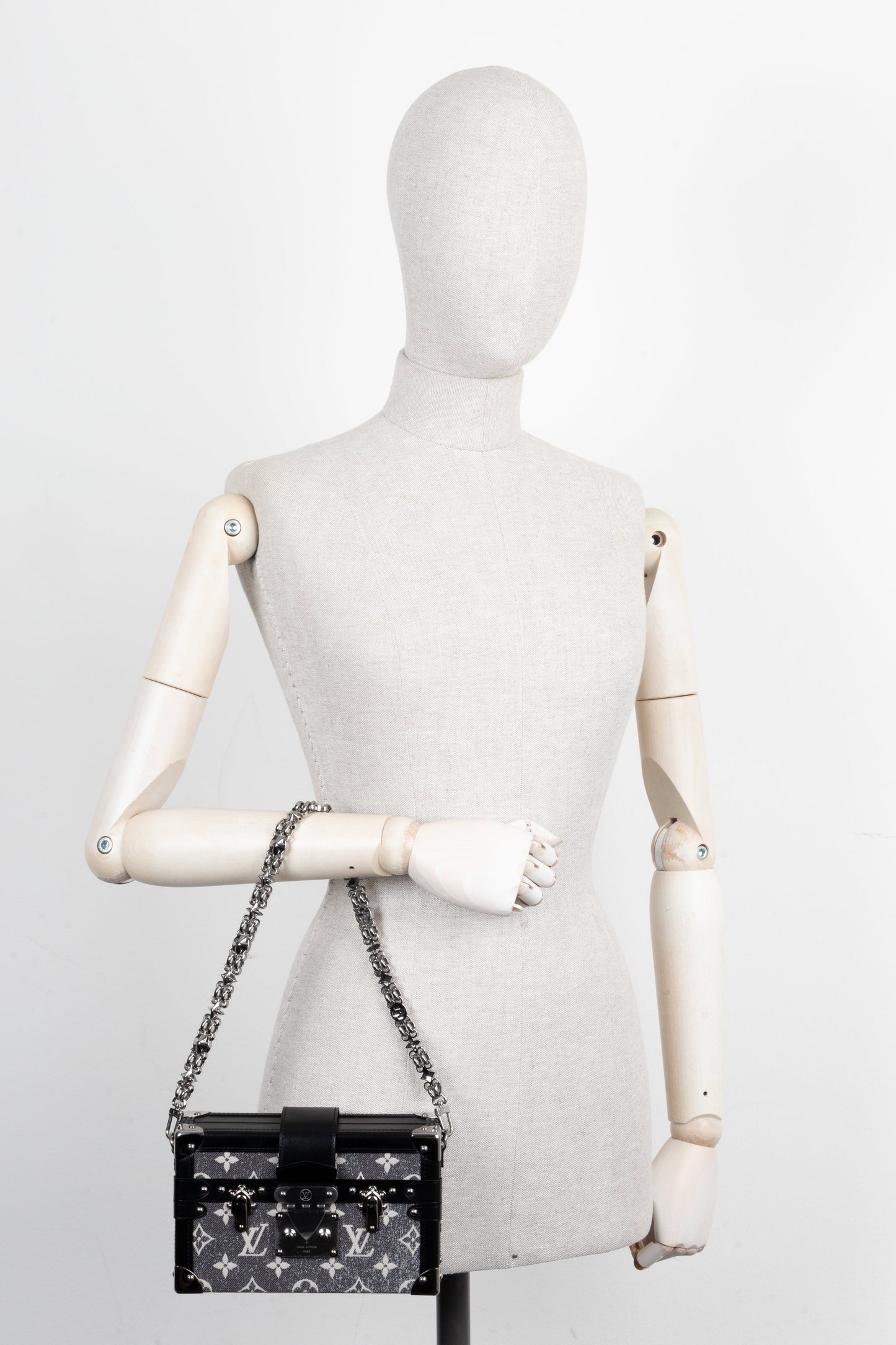 LOUIS VUITTON Petite Malle Jacquard Denim Grey