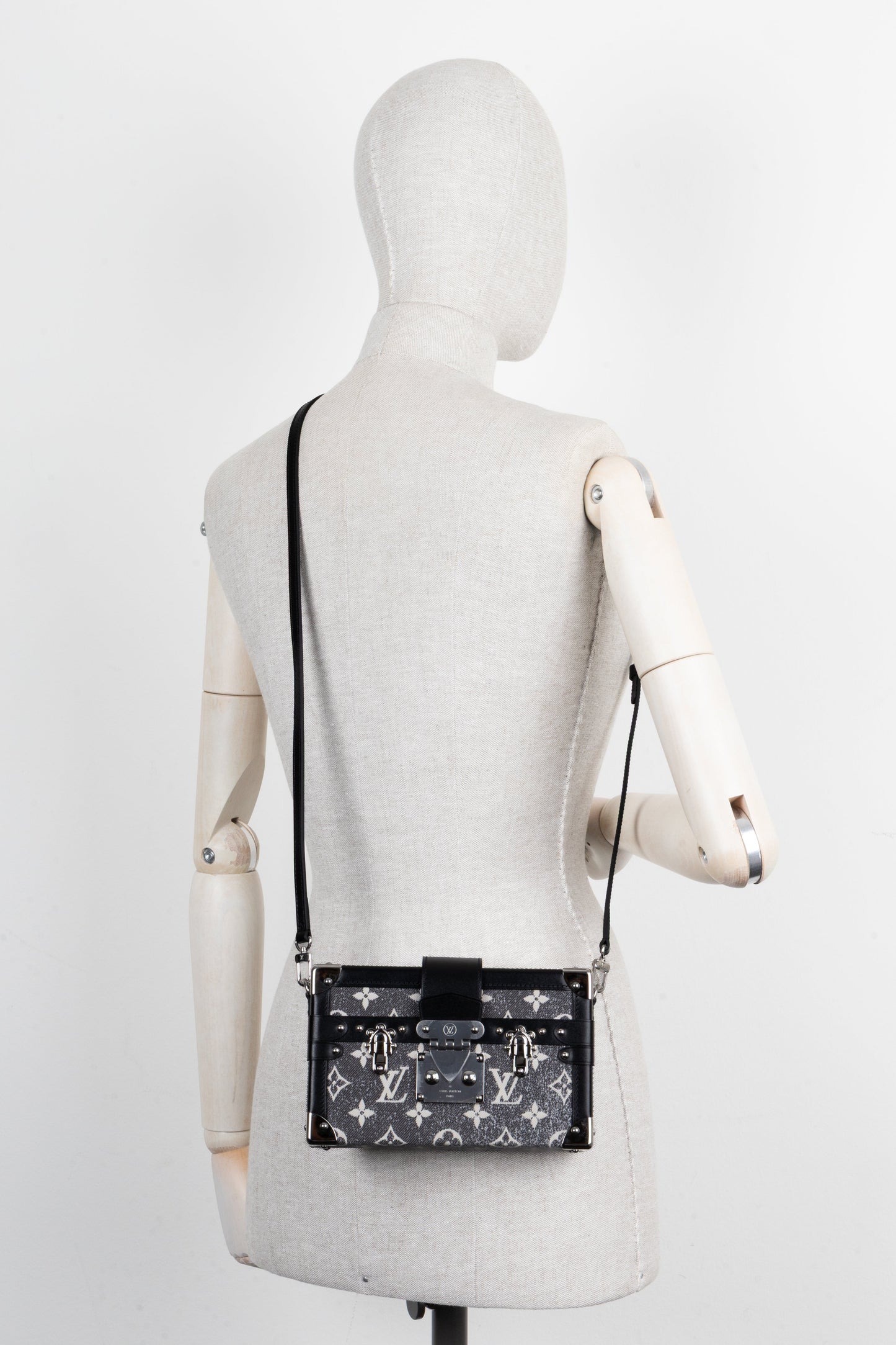 LOUIS VUITTON Petite Malle Jacquard Denim Grey