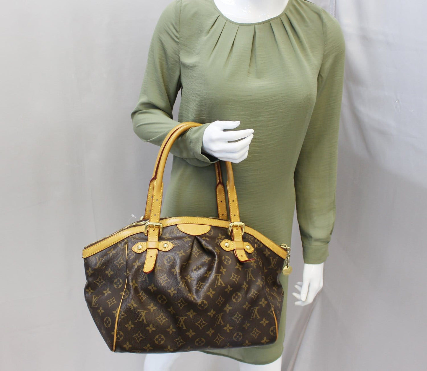 LOUIS VUITTON Monogram Tivoli GM Brown Tote Shoulder Bag