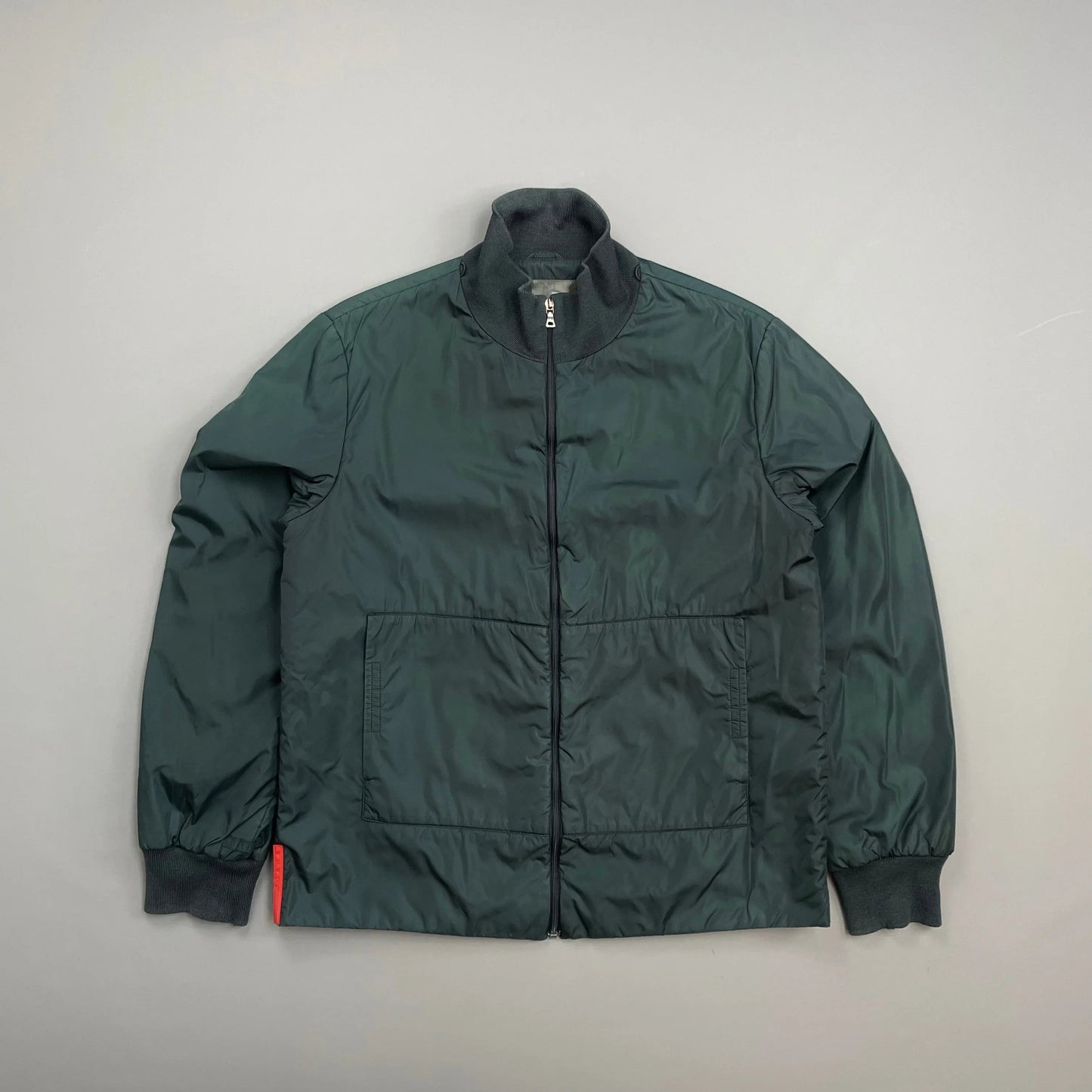 Prada Sport Teal Padded Wool-Trimmed Nylon Liner Jacket