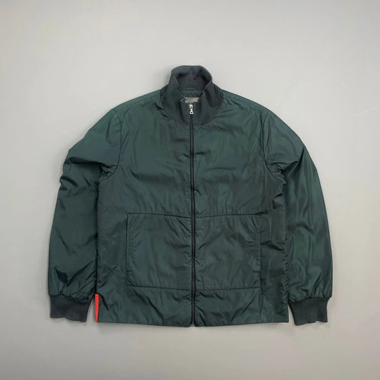 Prada Sport Teal Padded Wool-Trimmed Nylon Liner Jacket