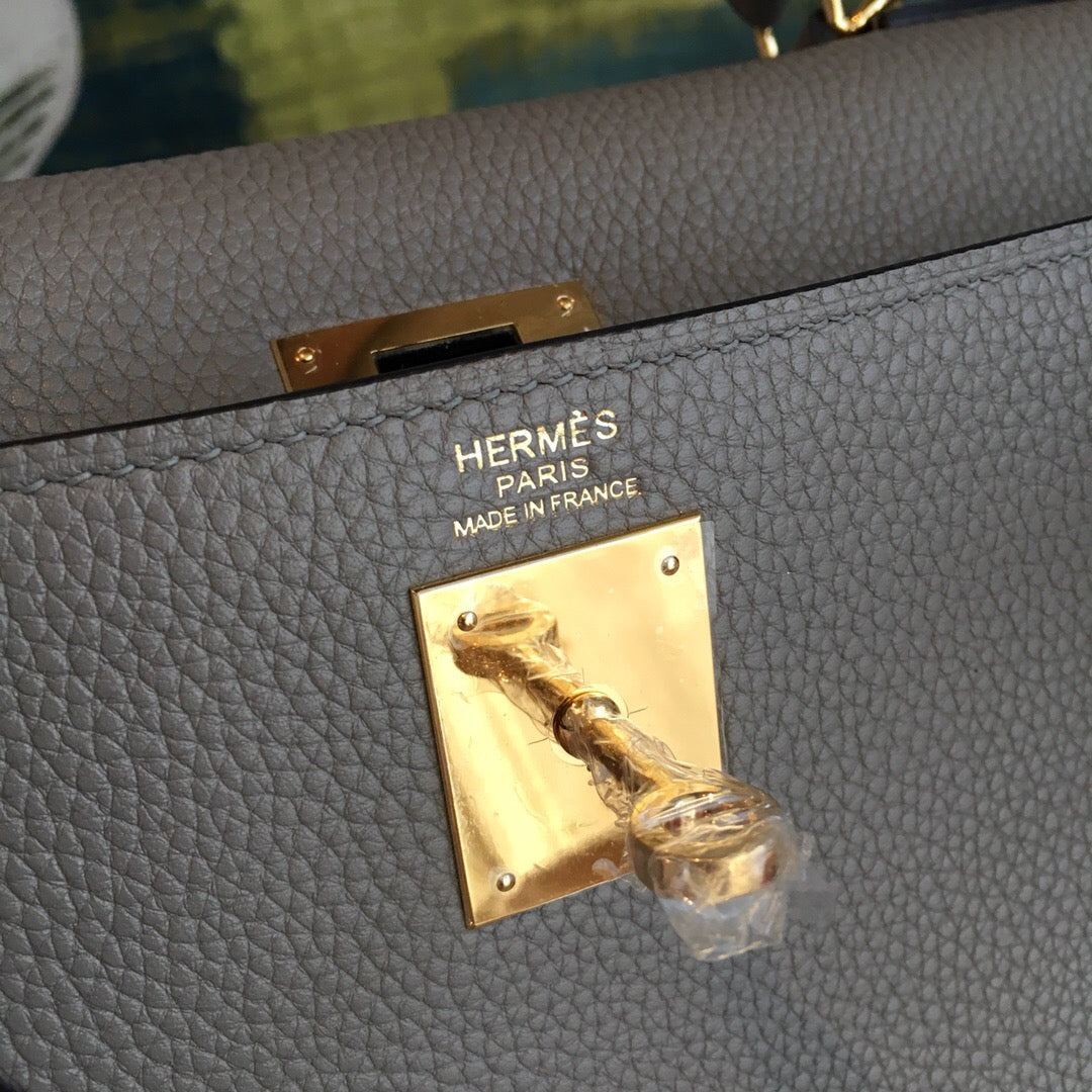 Top Quality Kelly Grey Bag In Epsom With Gold Toned Hardware Bag For Women 7.5in/19cm