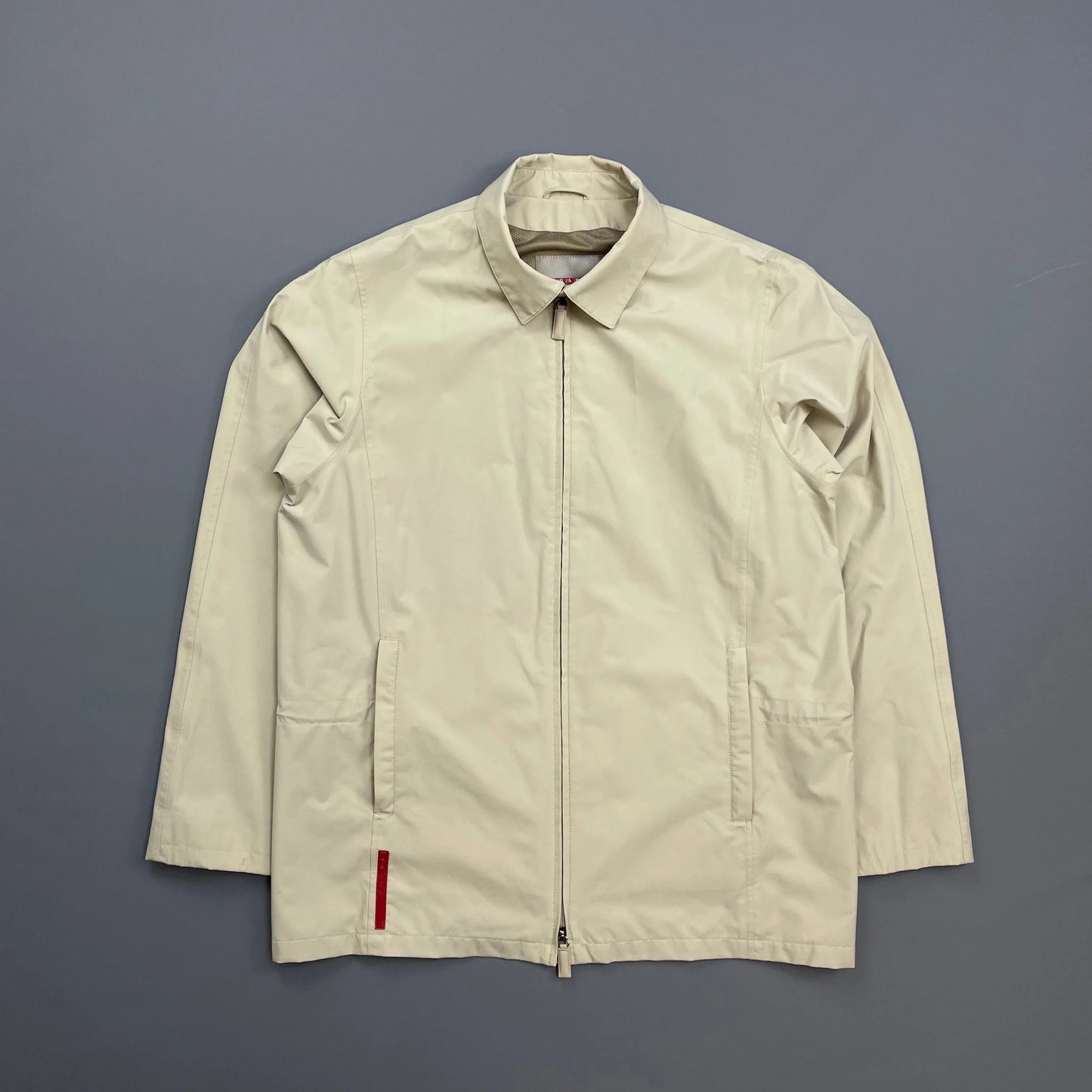 Prada Sport Cream Goretex Zip-Through Trench Coat