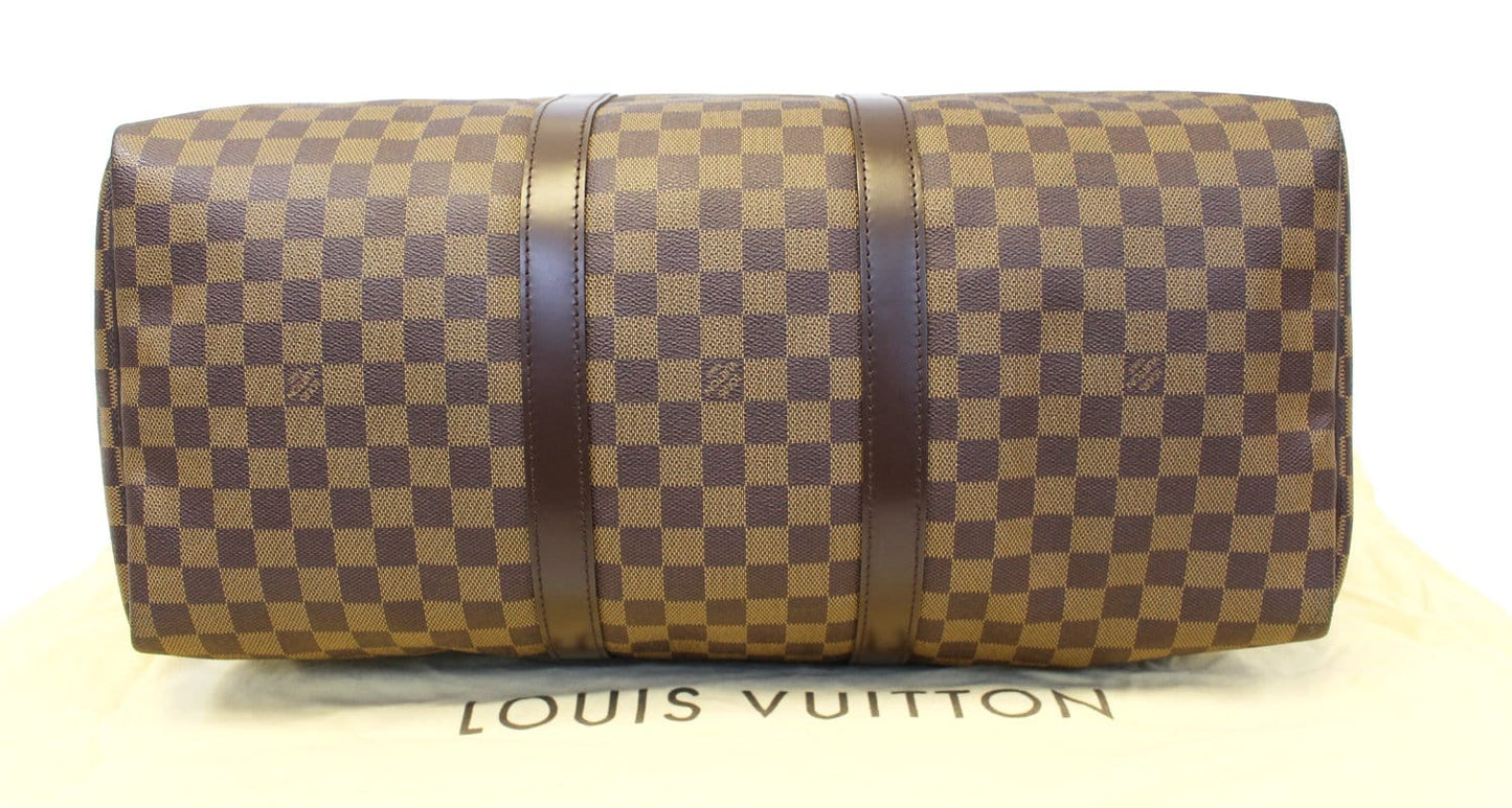 LOUIS VUITTON Damier Ebene Keepall 50 Boston Travel Bag