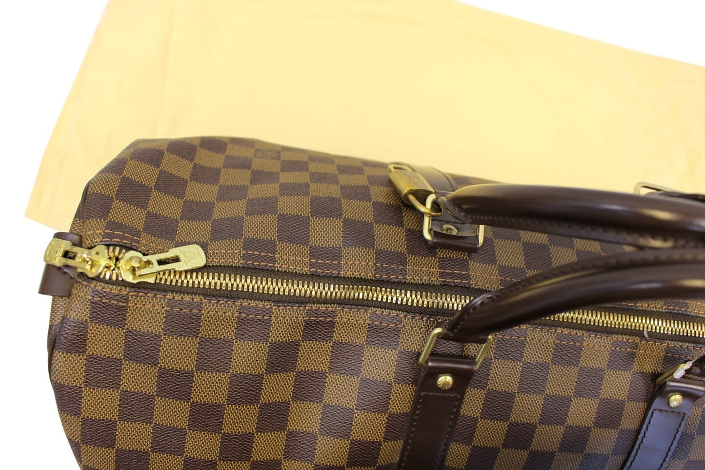 LOUIS VUITTON Damier Ebene Keepall 50 Boston Travel Bag