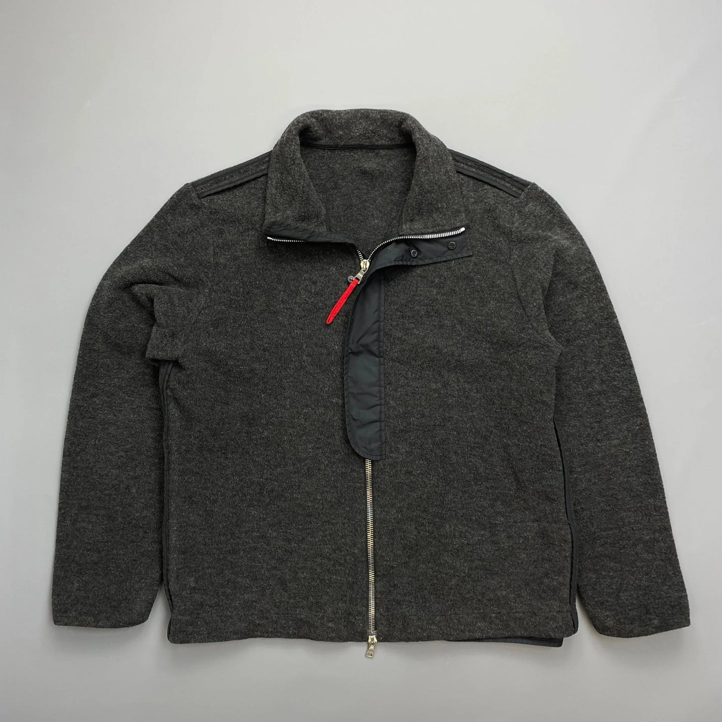 Prada Sport Grey Wool-Blend Fleece Jacket