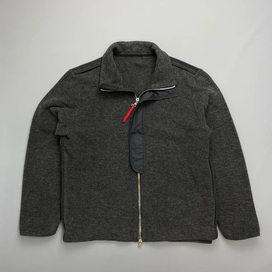 Prada Sport Grey Wool-Blend Fleece Jacket