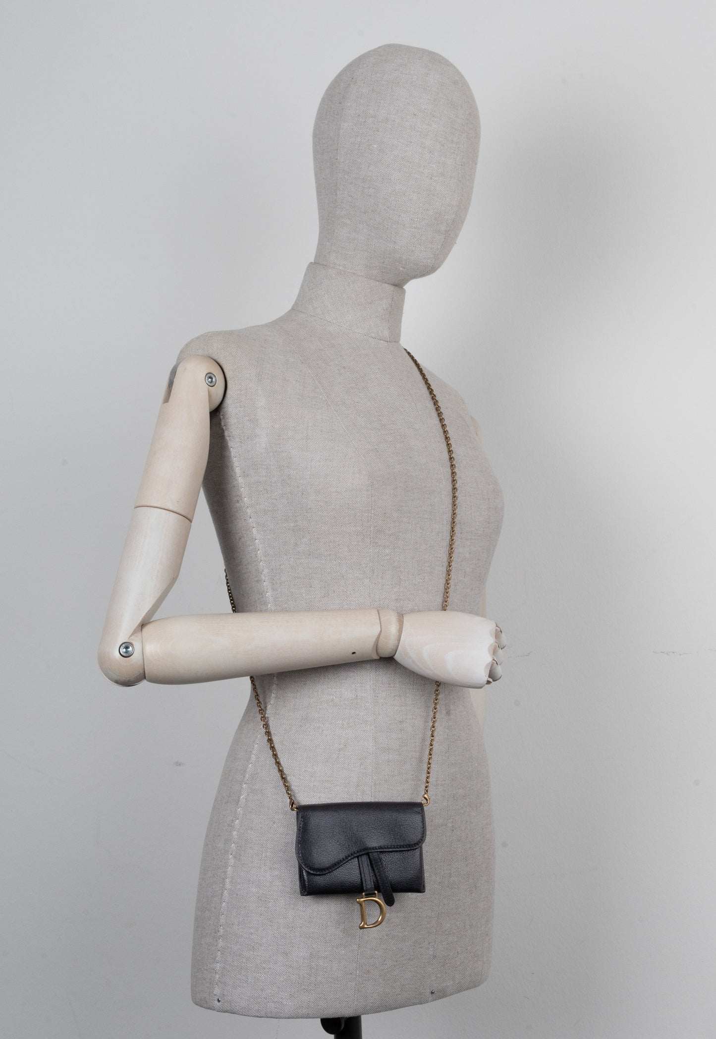 CHRISTIAN DIOR Nano Saddle Belt Pochette Black