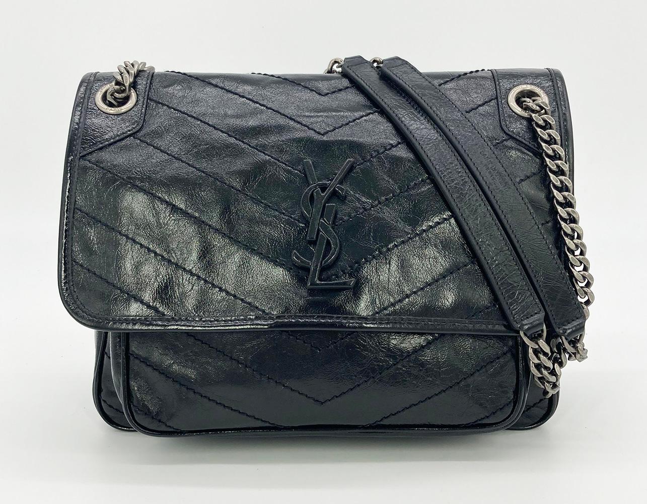 Saint Laurent YSL Niki Leather Crossbody Bag Large