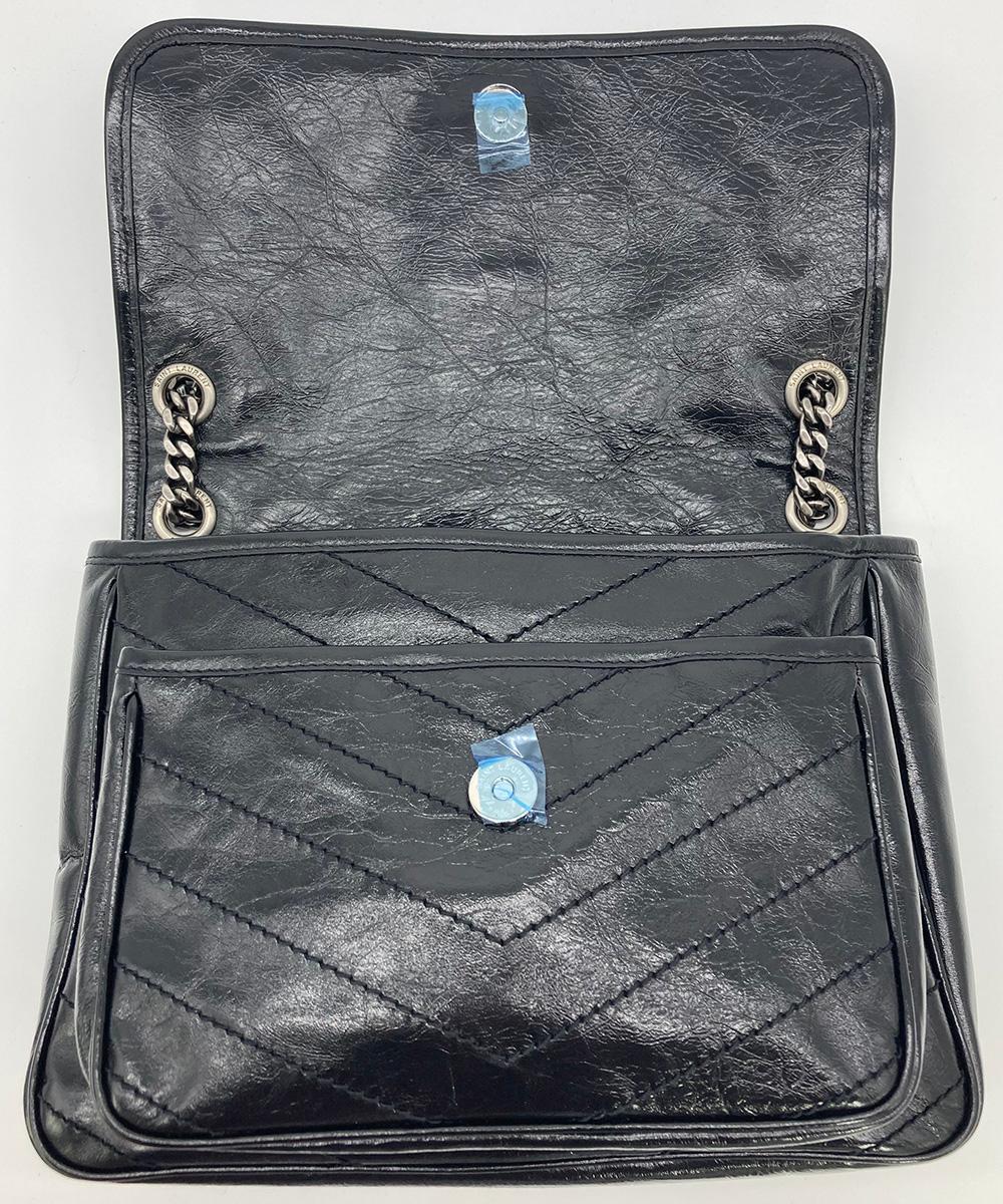 Saint Laurent YSL Niki Leather Crossbody Bag Large
