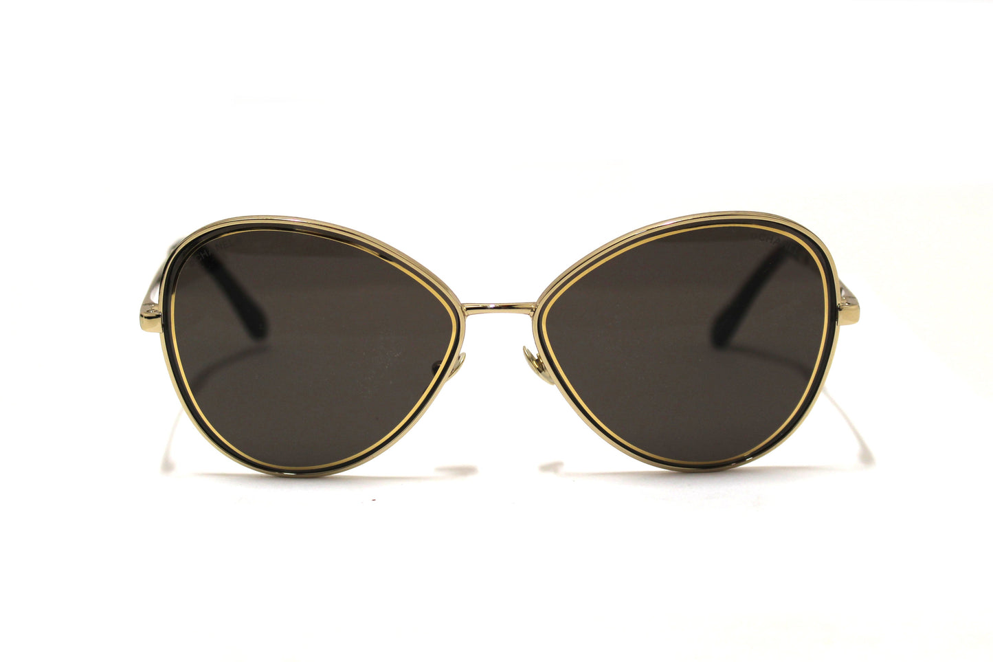 Chanel Black and Gold Oversize Sunglasses