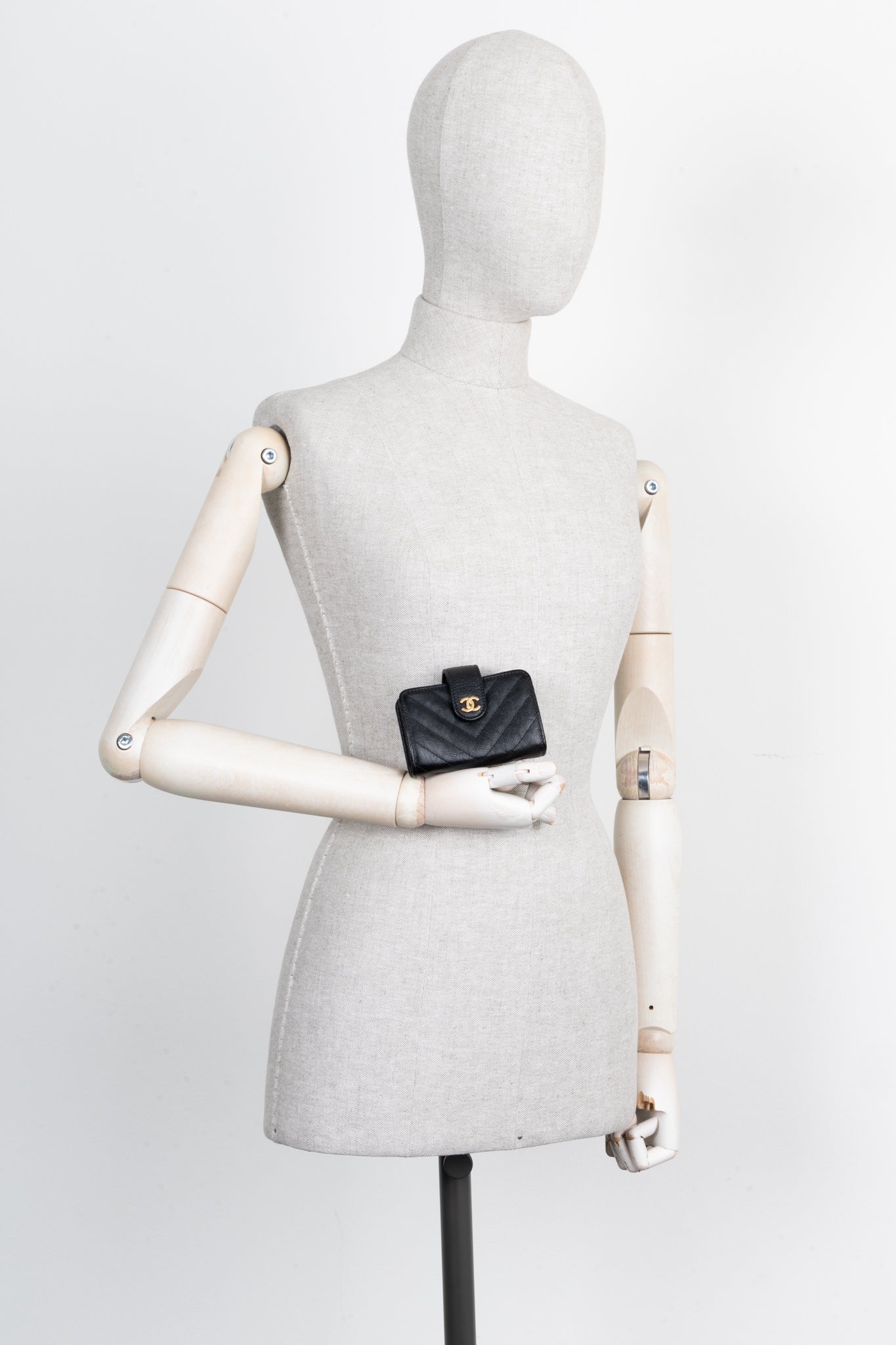 CHANEL CC Card Holder Leather Black