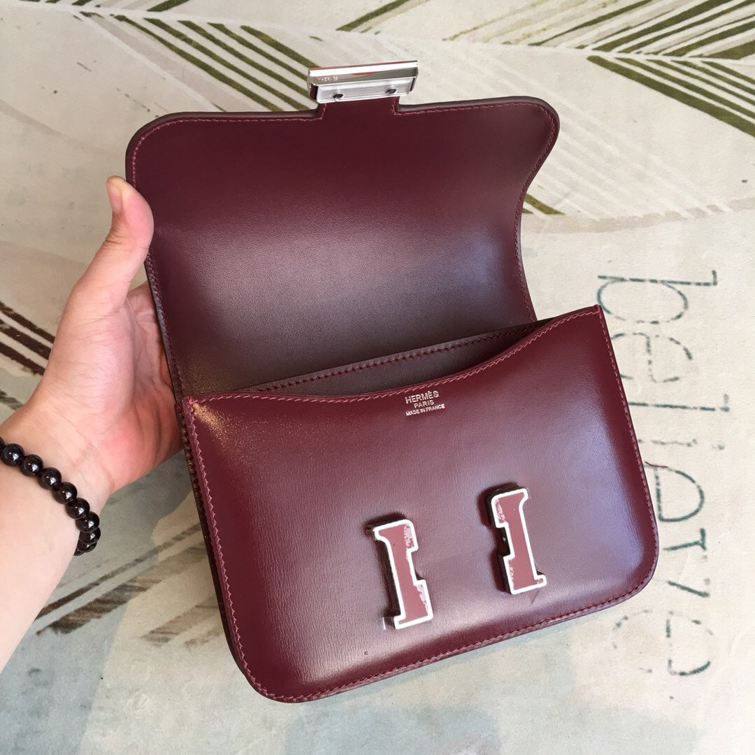 Top Quality Constance Burgundy For Women SiTop Qualityer Toned Hardware 7.4in/19cm