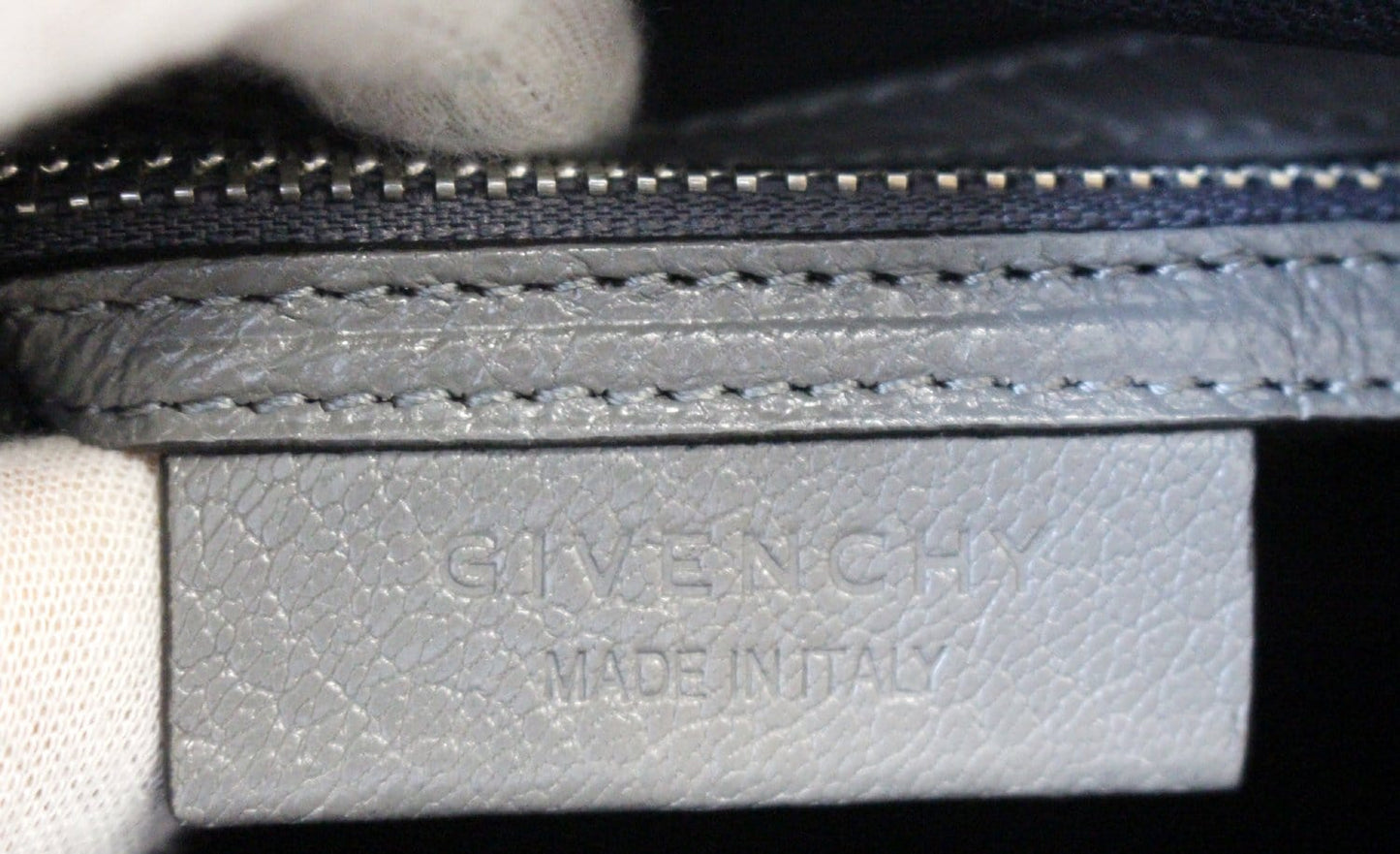 GIVENCHY Dark Grey Goatskin Leather Small Antigona Shoulder Bag