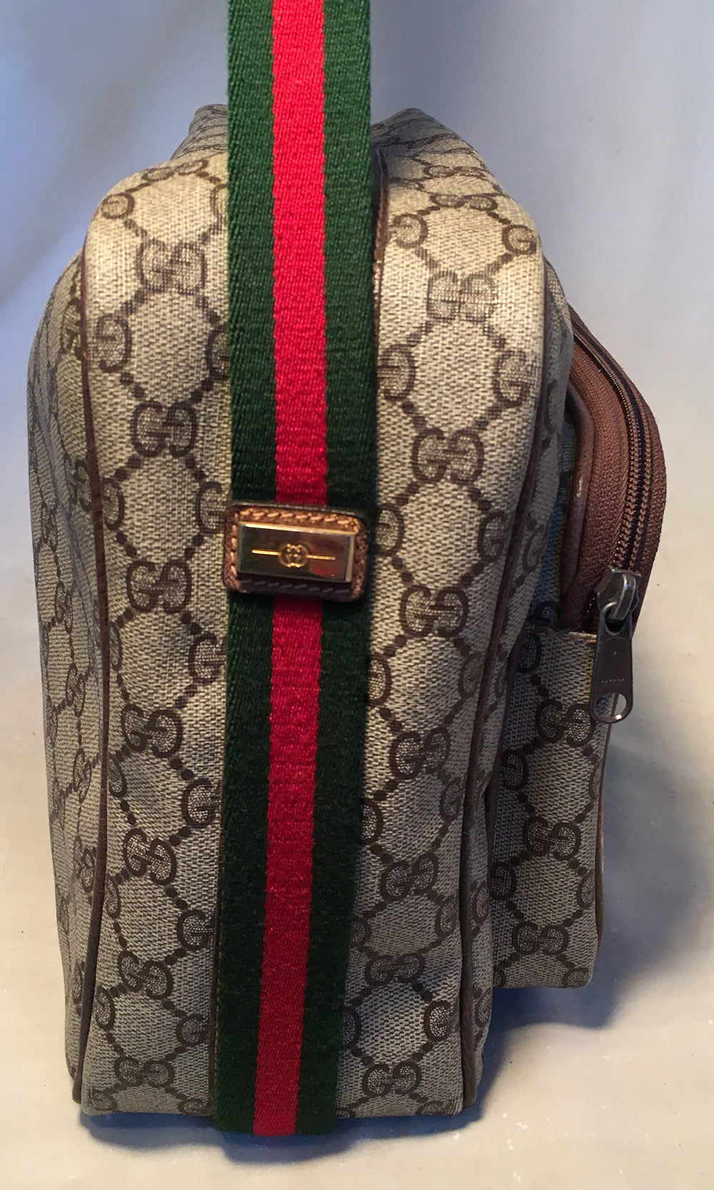 Gucci   Monogram Hand Painted Ladybug Reporter Messenger Shoulder Bag