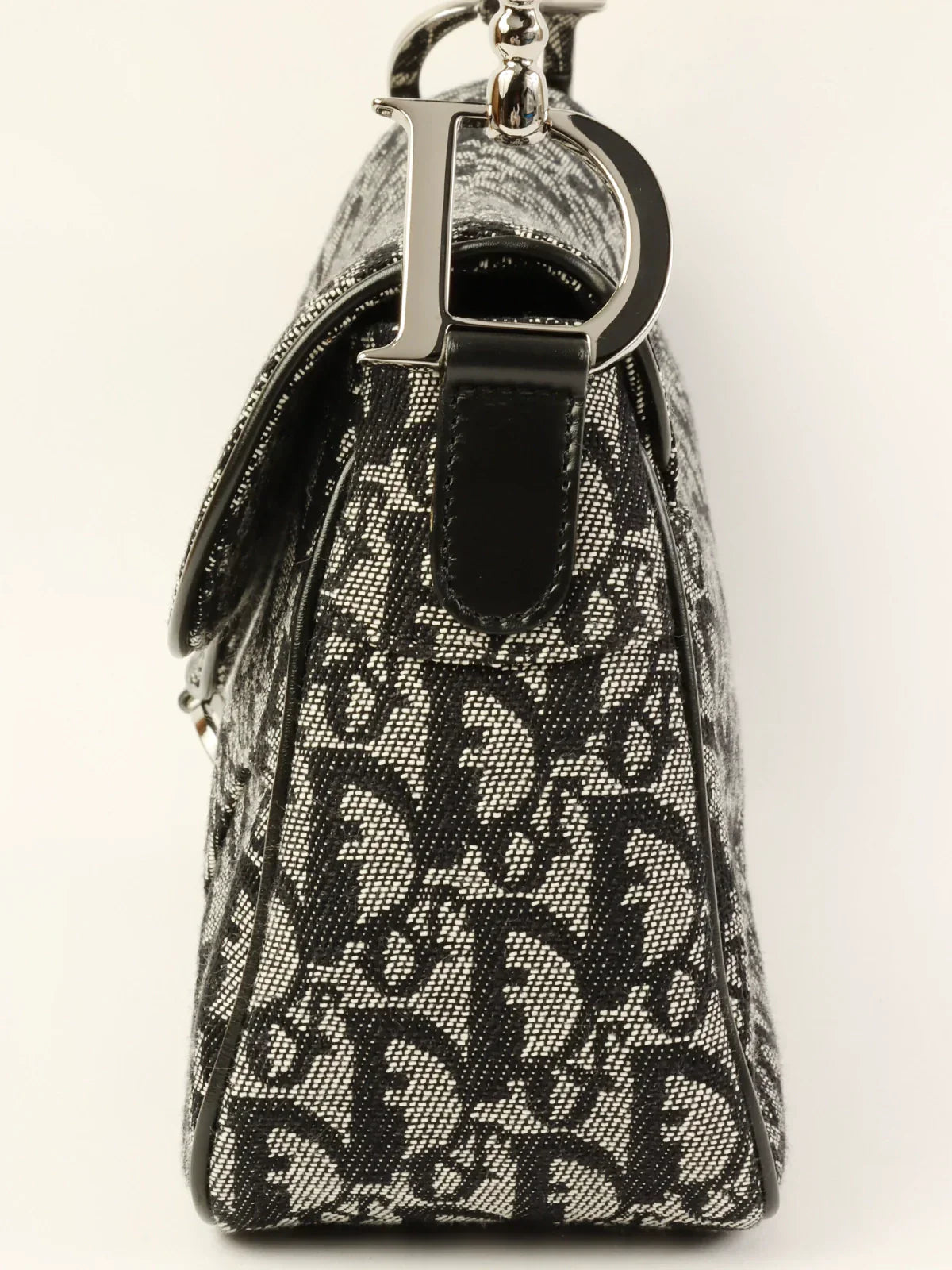 DIOR Trotter Pattern Saddle Bag Black
