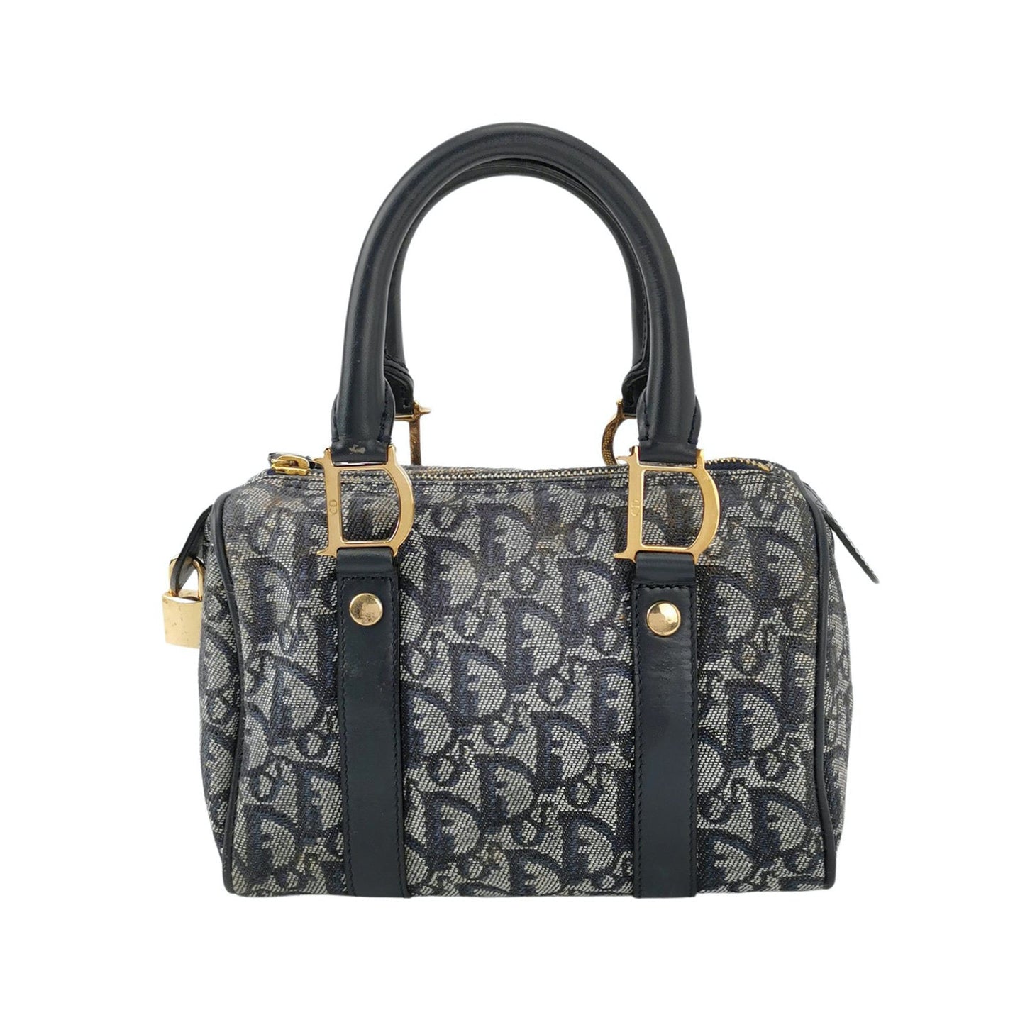 Christian Dior Trotter Boston Cloth Oblique Mini Black Handbag