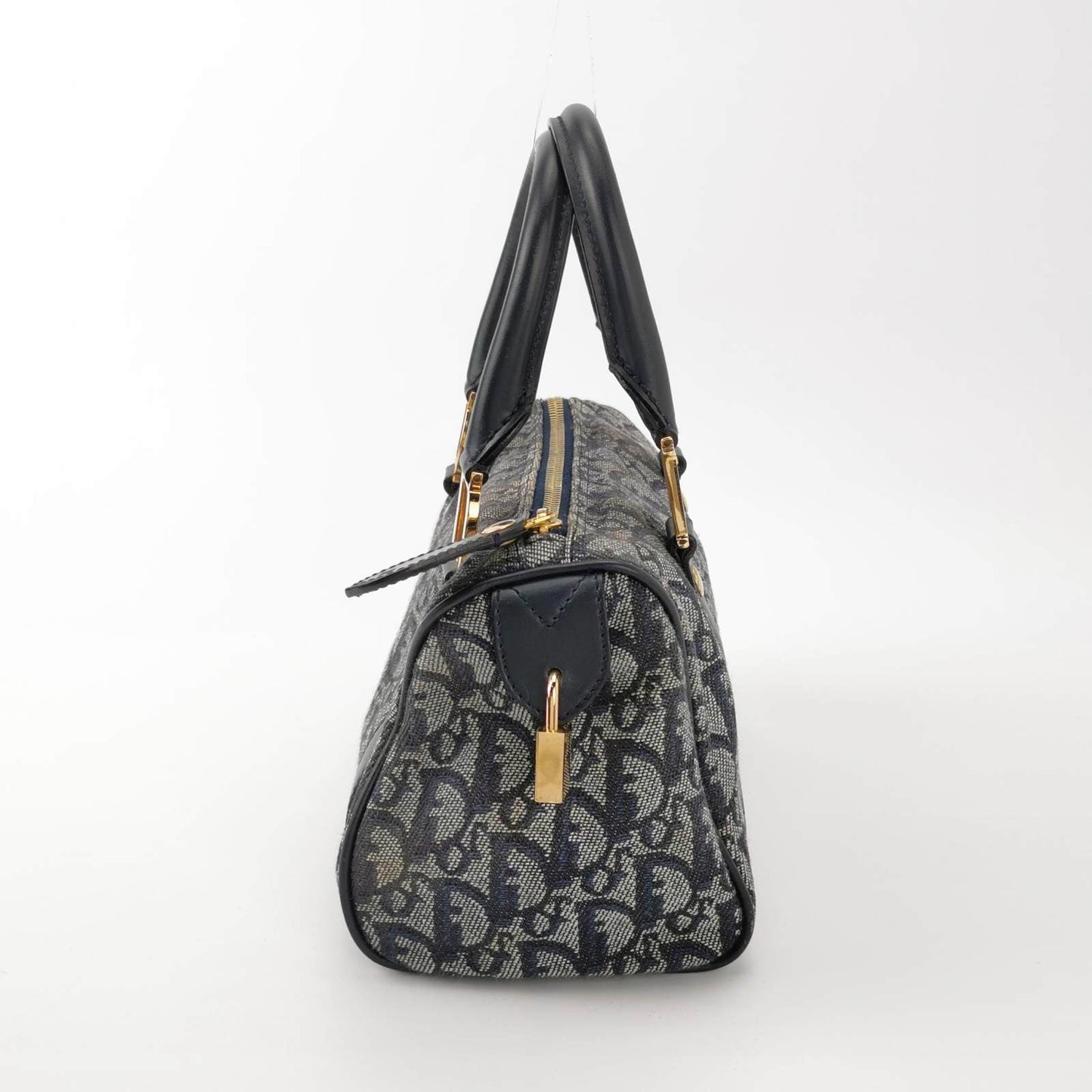 Christian Dior Trotter Boston Cloth Oblique Mini Black Handbag
