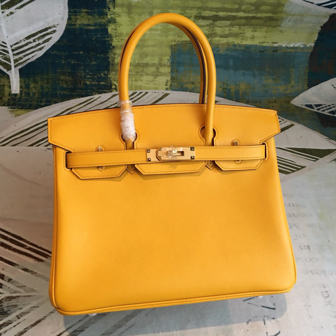 Top Quality Birkin Yellow For Women Gold Toned Hardware 11in/30cm