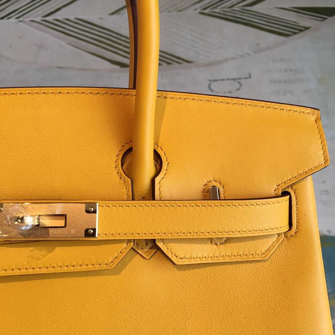 Top Quality Birkin Yellow For Women Gold Toned Hardware 11in/30cm