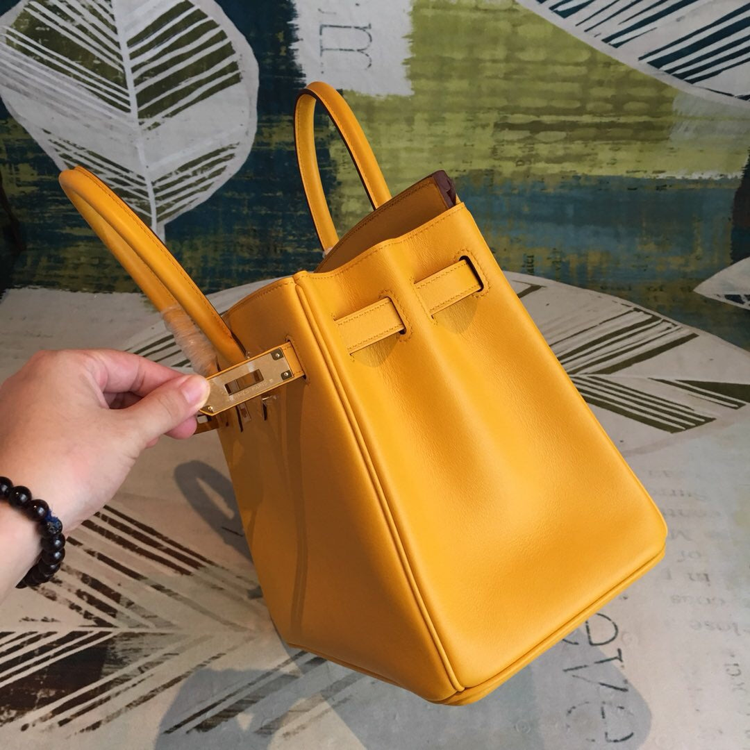 Top Quality Birkin Yellow For Women Gold Toned Hardware 11in/30cm