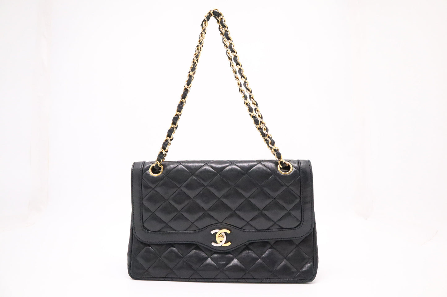 Chanel Medium Paris Double in Black Matelassé Leather