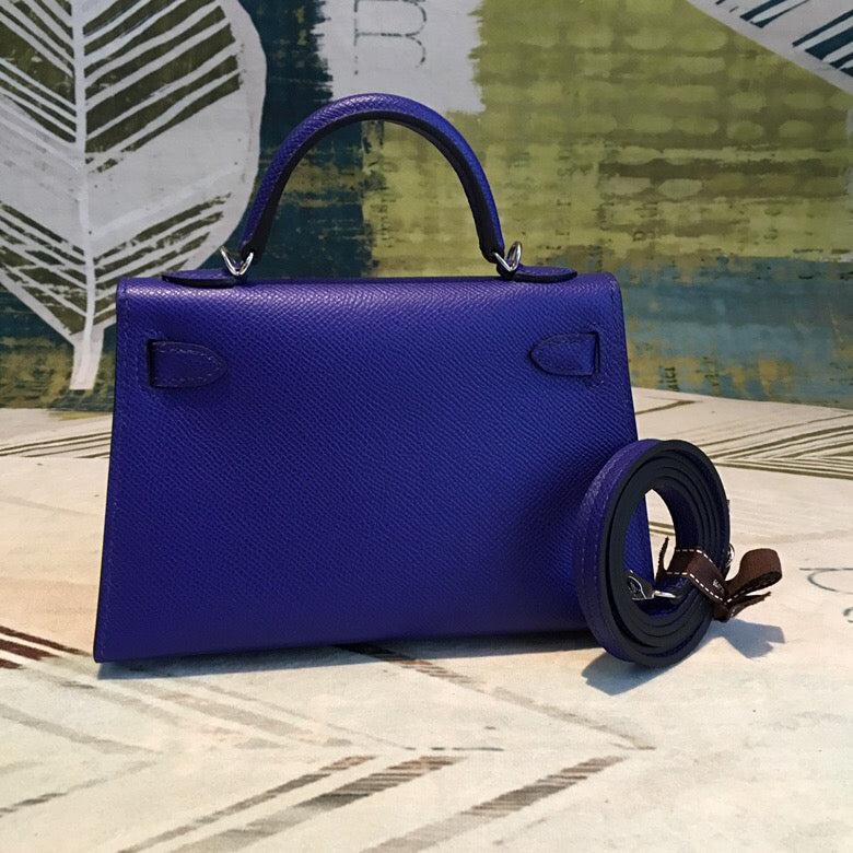 Top Quality Mini Kelly Dark Violet For Women SiTop Qualityer Toned Hardware 7.5in/19cm