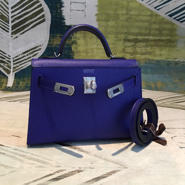 Top Quality Mini Kelly Dark Violet For Women SiTop Qualityer Toned Hardware 7.5in/19cm
