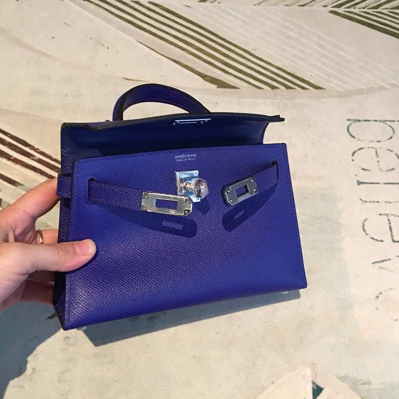 Top Quality Mini Kelly Dark Violet For Women SiTop Qualityer Toned Hardware 7.5in/19cm