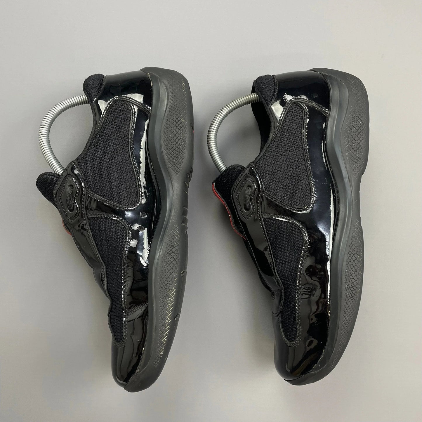 Prada Americas Cup Black Patent Leather Trainers
