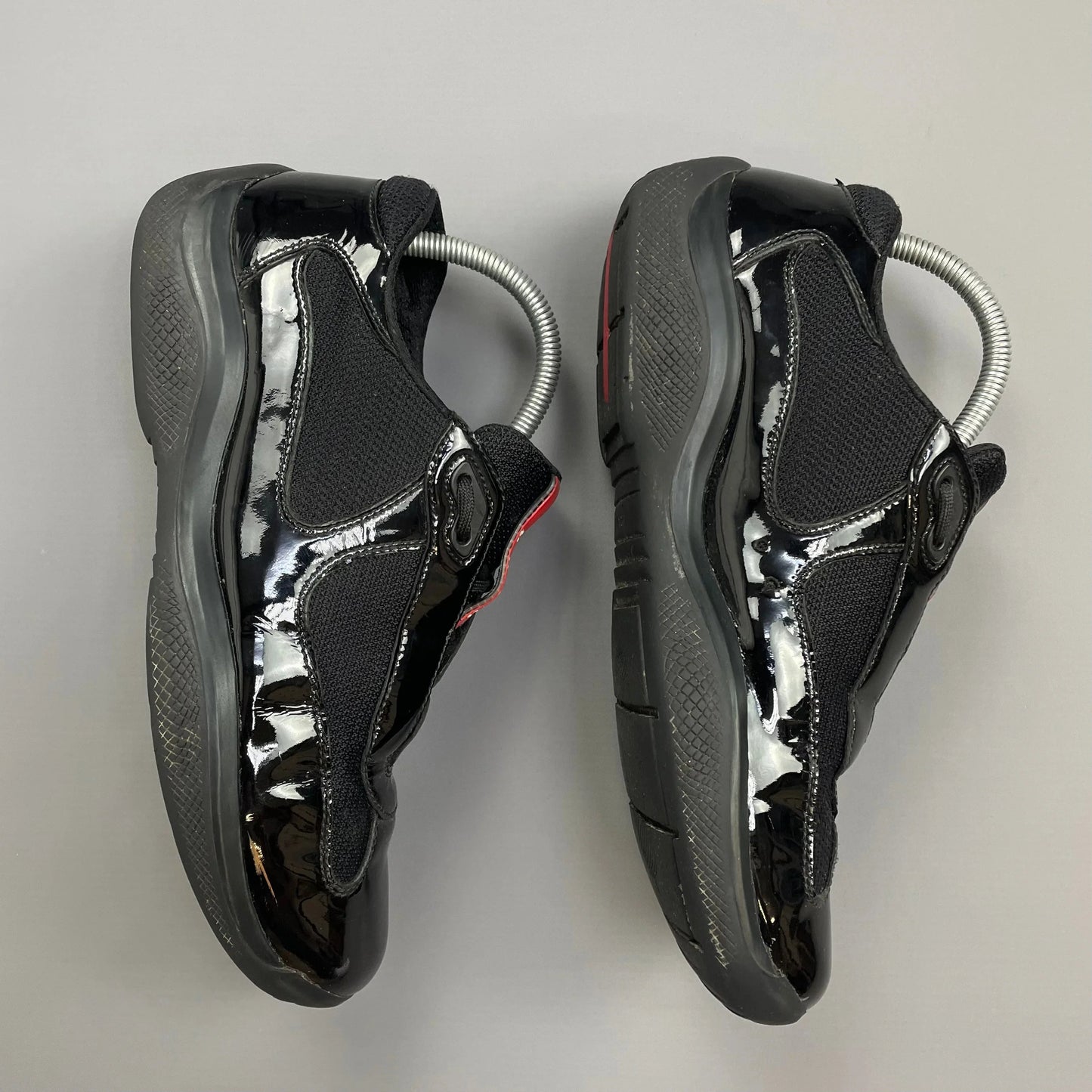 Prada Americas Cup Black Patent Leather Trainers