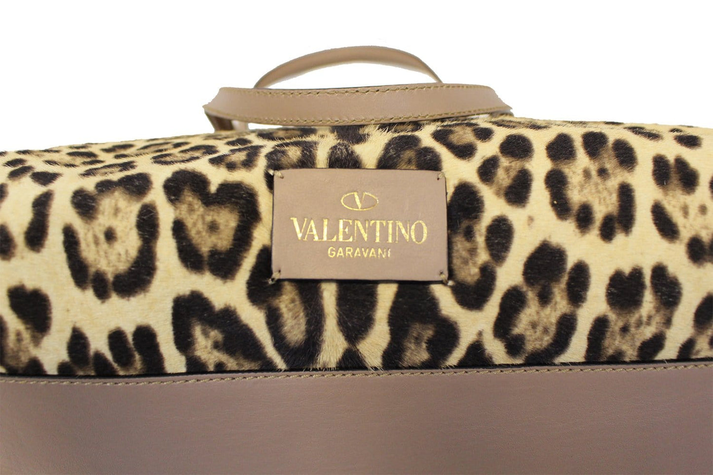 Valentino Leopard Print with Leather Bow Satchel Bag