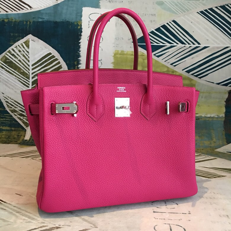 Top Quality Birkin Pink For Women SiTop Qualityer Toned Hardware 11.8in/30cm