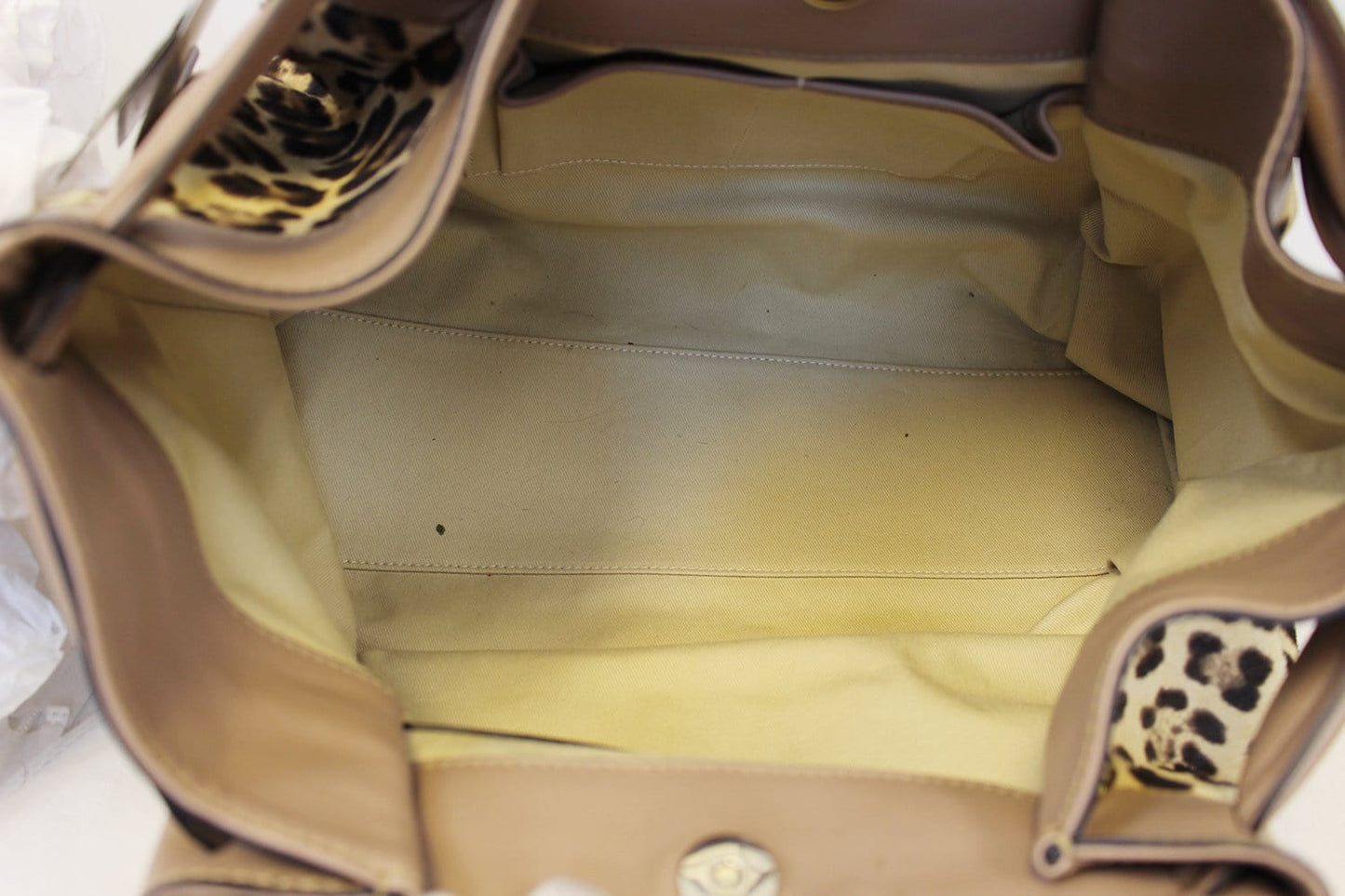Valentino Leopard Print with Leather Bow Satchel Bag