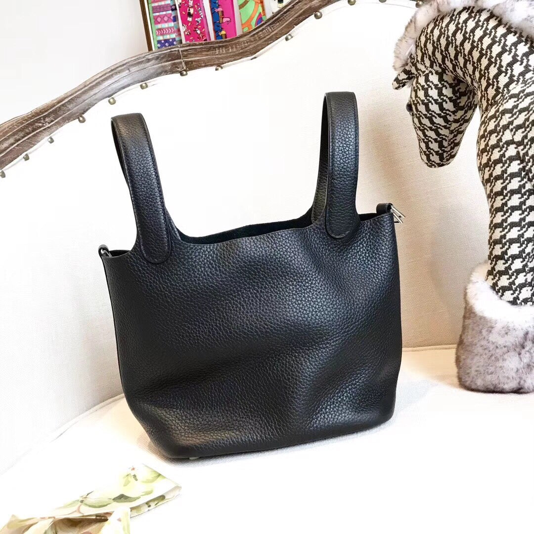 Top Quality Picotin Lock Black For Women SiTop Qualityer Toned Hardwade 9in/23cm