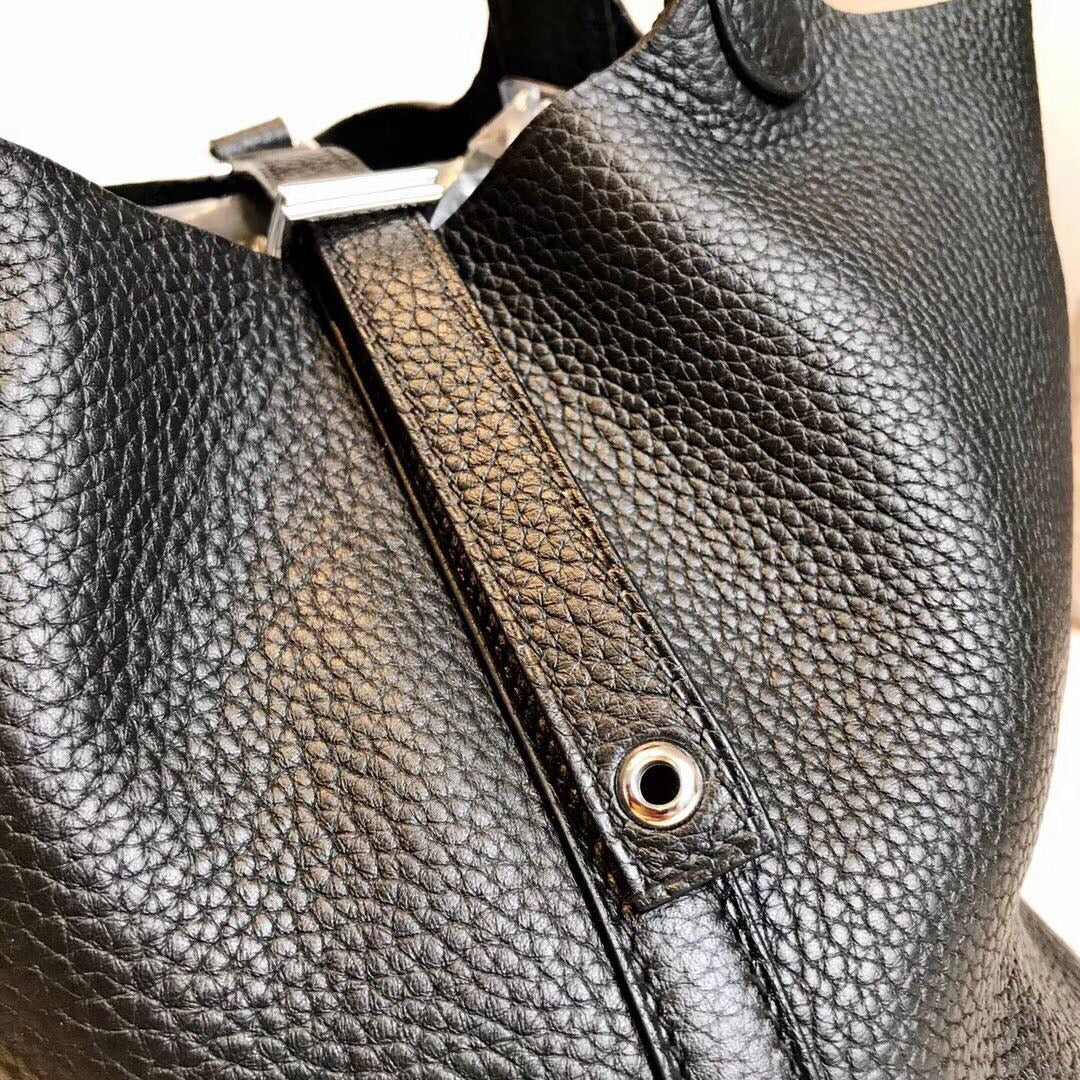 Top Quality Picotin Lock Black For Women SiTop Qualityer Toned Hardwade 9in/23cm