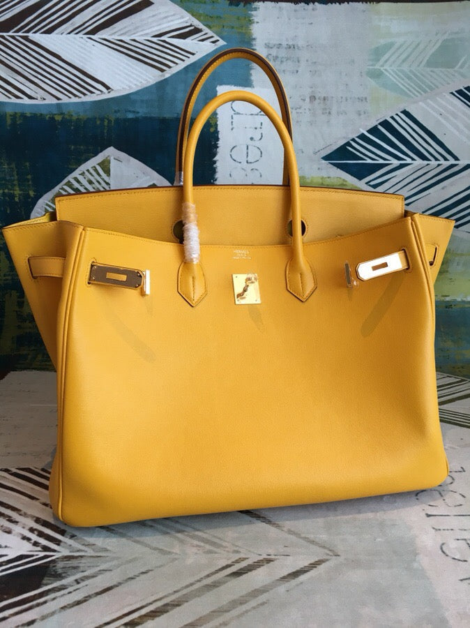 Top Quality Birkin Yellow For Women Gold Toned Hardware 11.8in/30cm