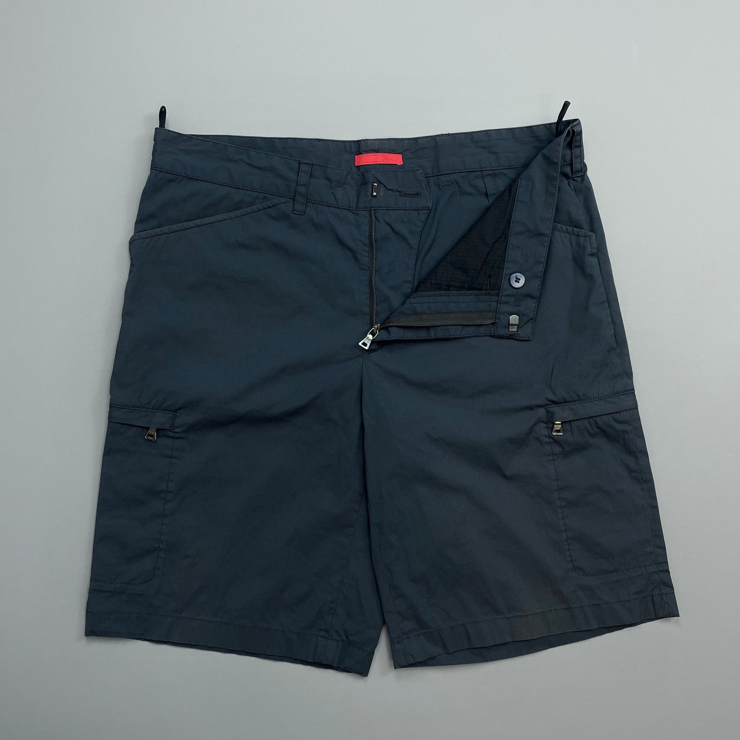 Prada Sport Navy 2008 Black Tab Cargo Shorts
