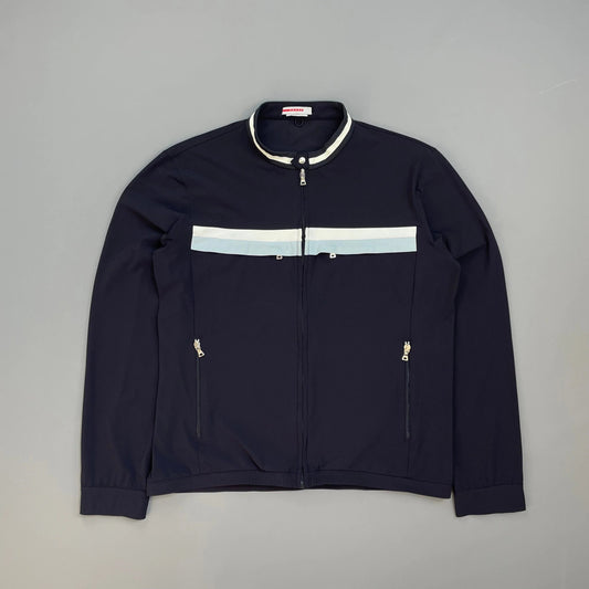 Prada Sport Navy Nylon Stripe Chest Panel Track Jacket