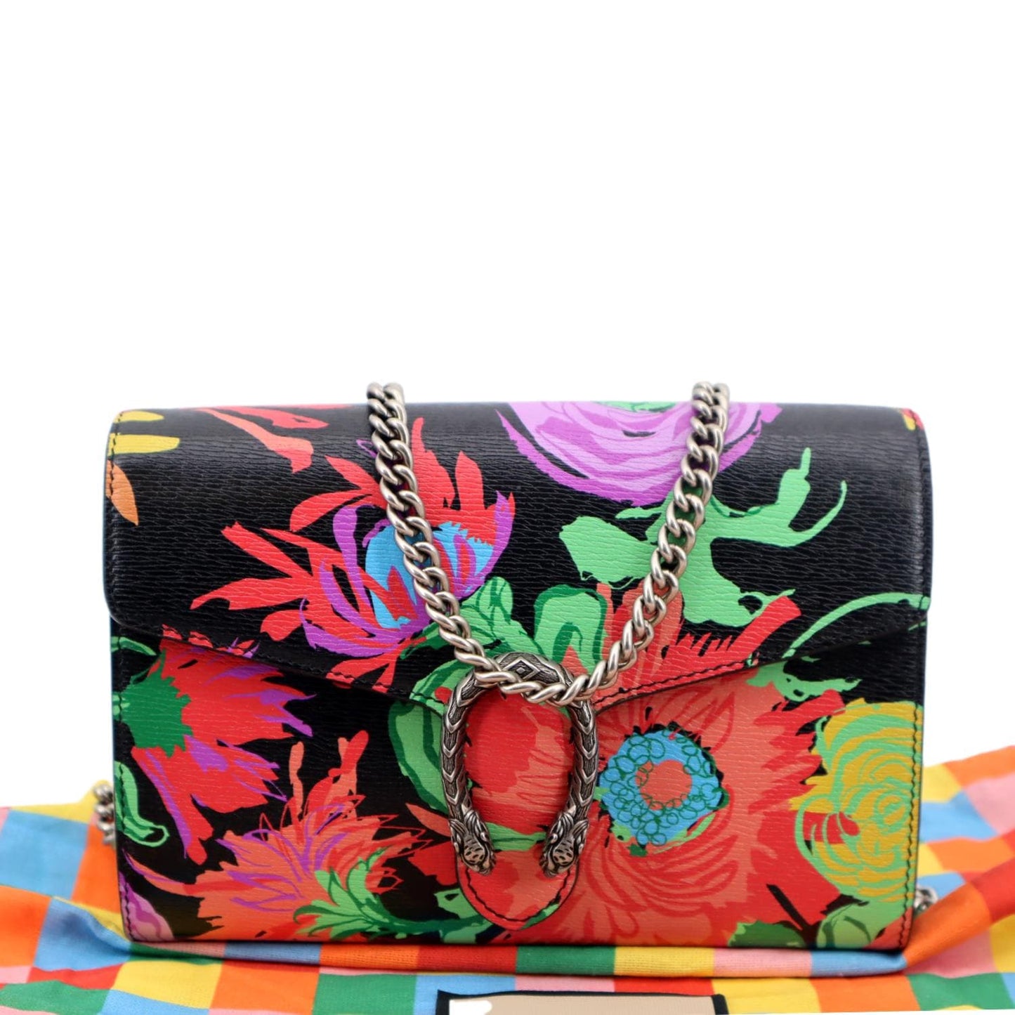 GUCCI Ken Scott Dionysus Printed Leather Shoulder Bag Multicolor