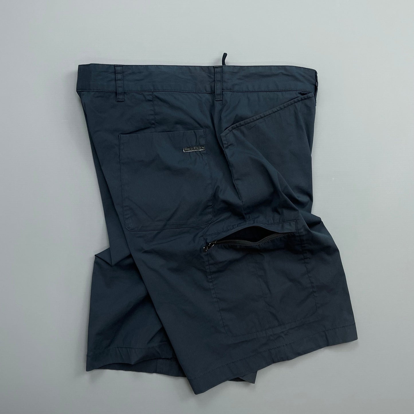 Prada Sport Navy 2008 Black Tab Cargo Shorts