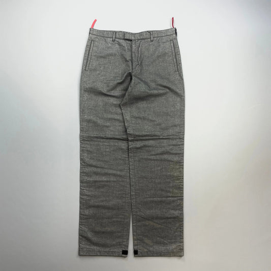 Prada Sport Grey 00s Canvas Cotton Straight Leg Tro rs