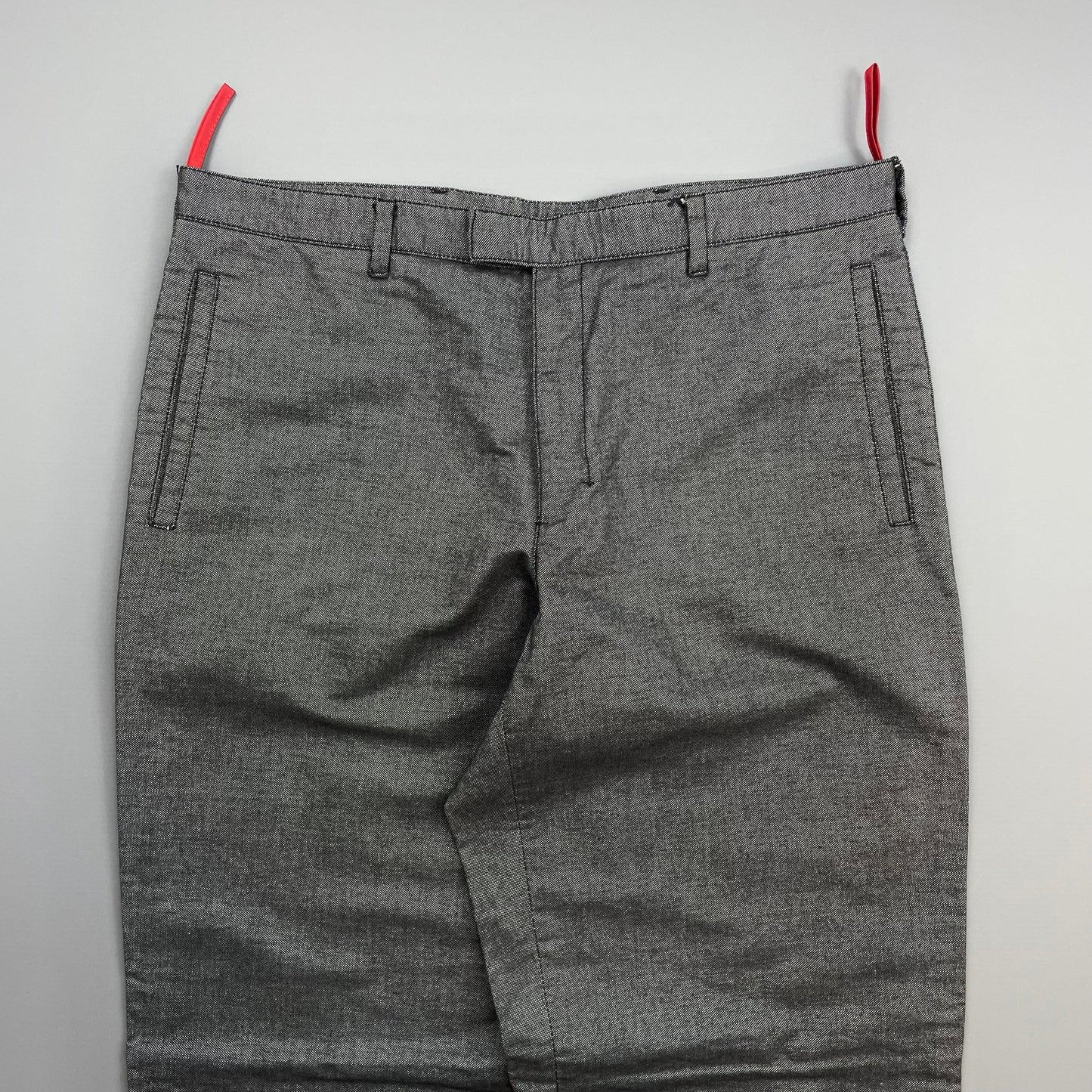 Prada Sport Grey 00s Canvas Cotton Straight Leg Tro rs