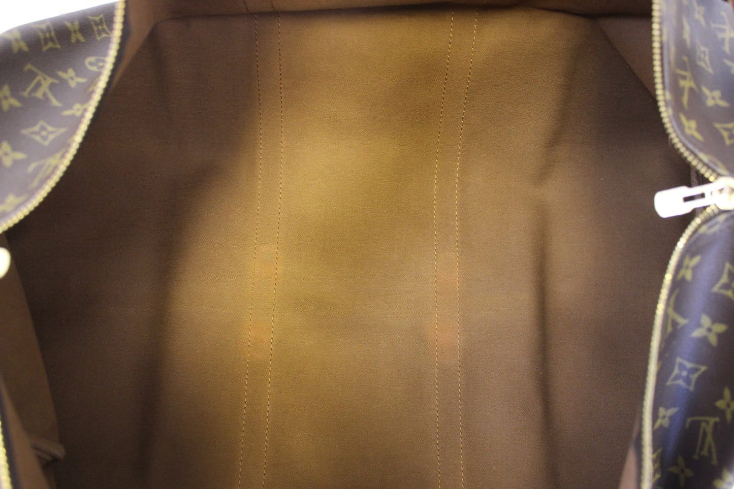 LOUIS VUITTON Monogram Canvas Brown Keepall 60 Bandouliere Travel Bag