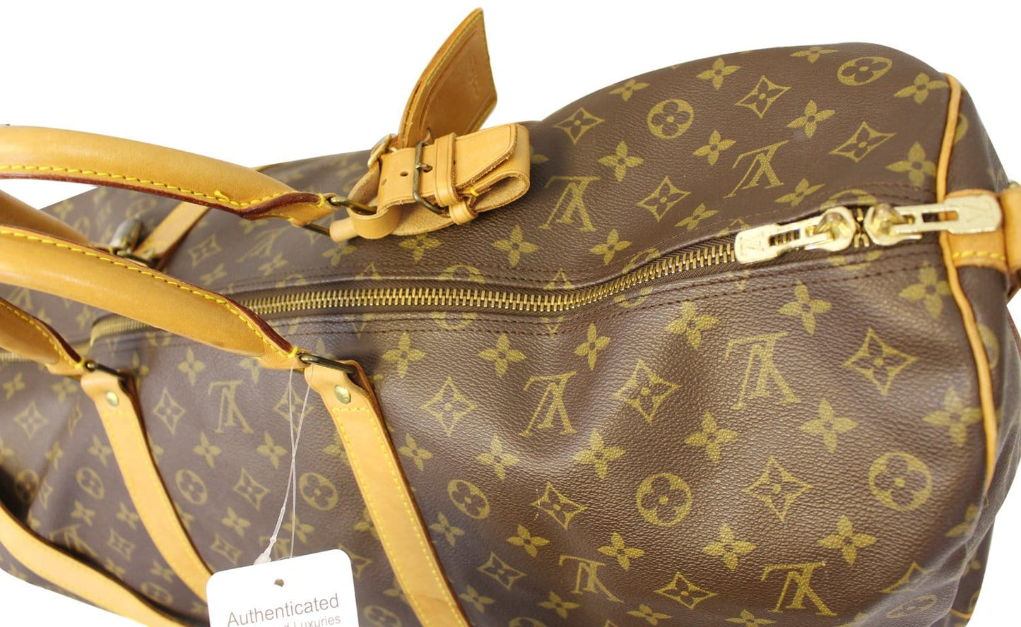 LOUIS VUITTON Monogram Canvas Brown Keepall 60 Bandouliere Travel Bag