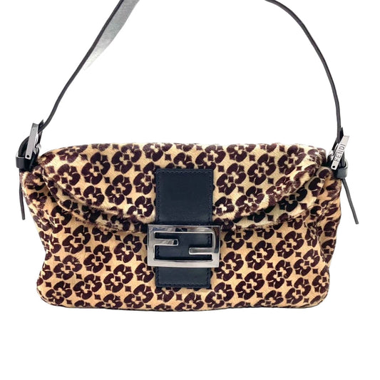 Fendi Baguette   Ponyhair Double Flap Shoulder Bag